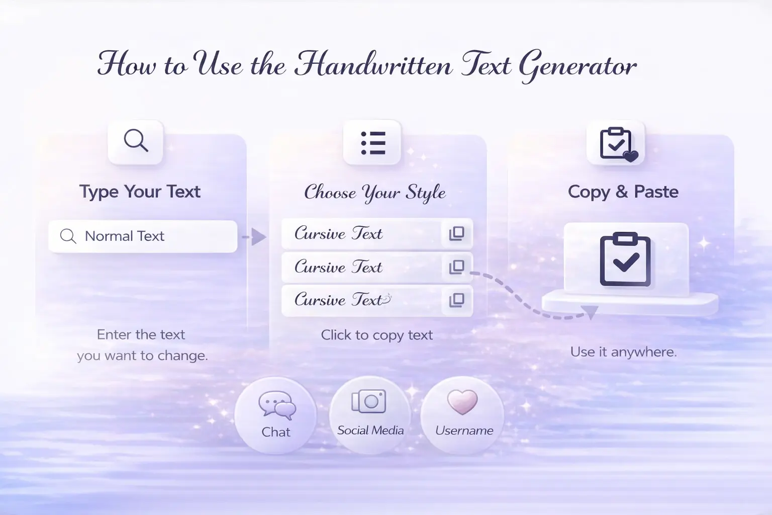 how to use the cursive text generator
