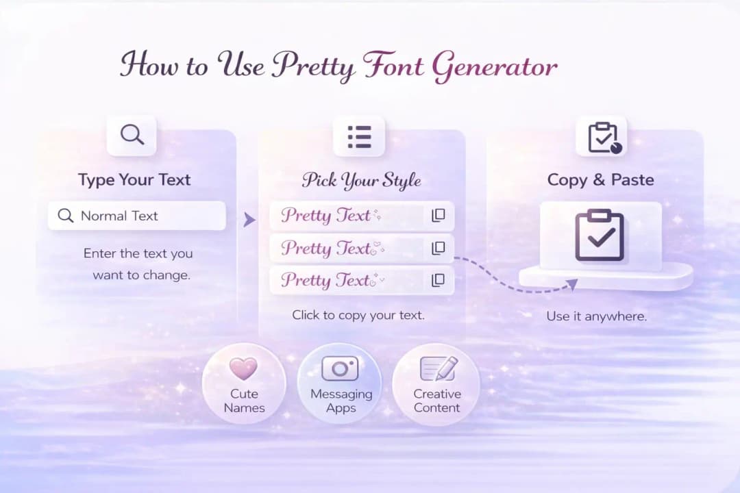 how to use the pretty font generator